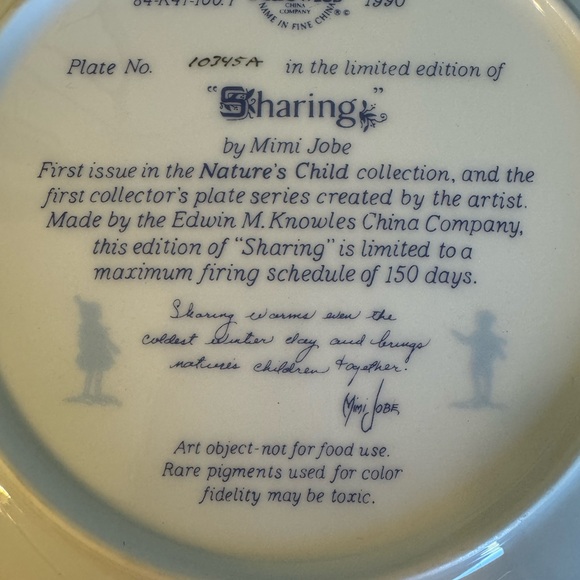 1990 “SHARING” COLLECTORS PLATE and geese winter scene - Picture 7 of 9